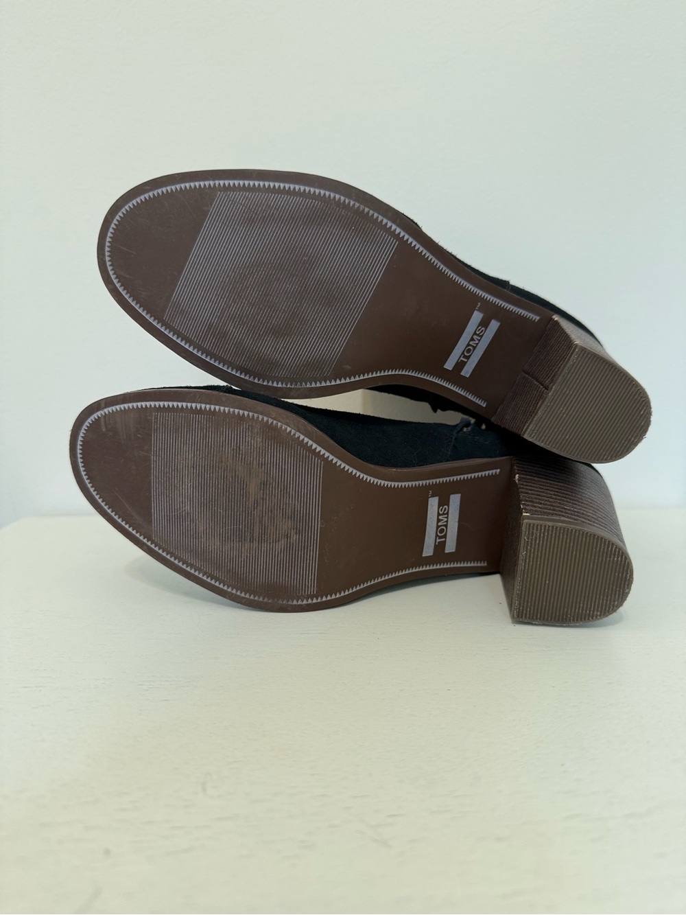 Toms Lunata Black Suede Booties Women’s 10 Wood Heel 3in - Picture 6 of 14